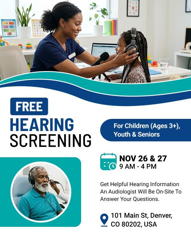 Free Hearing Screening Event Flyer Template