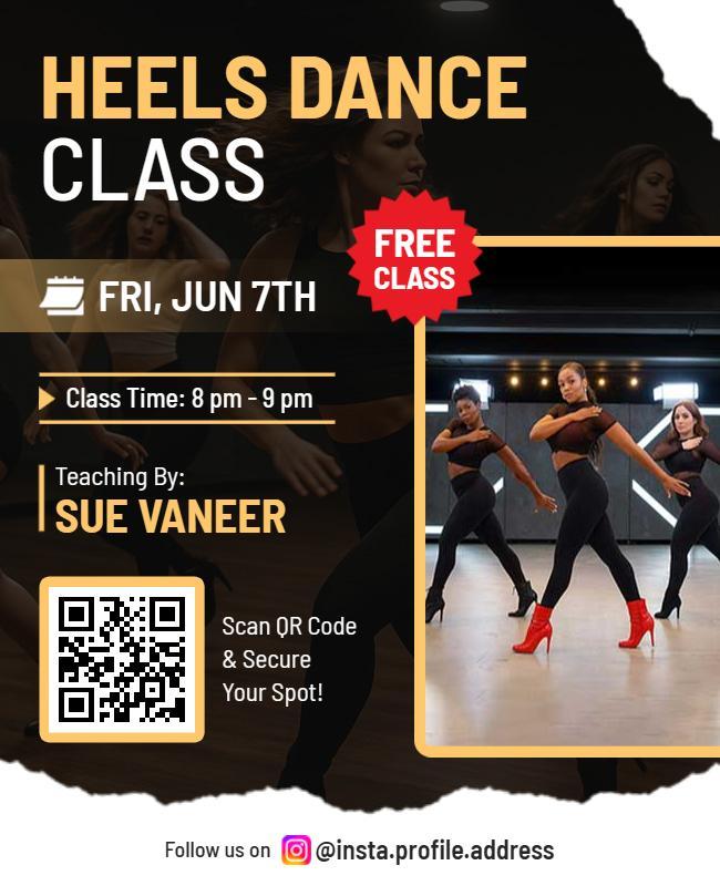 Free Heels Dance Class Event Flyer Template