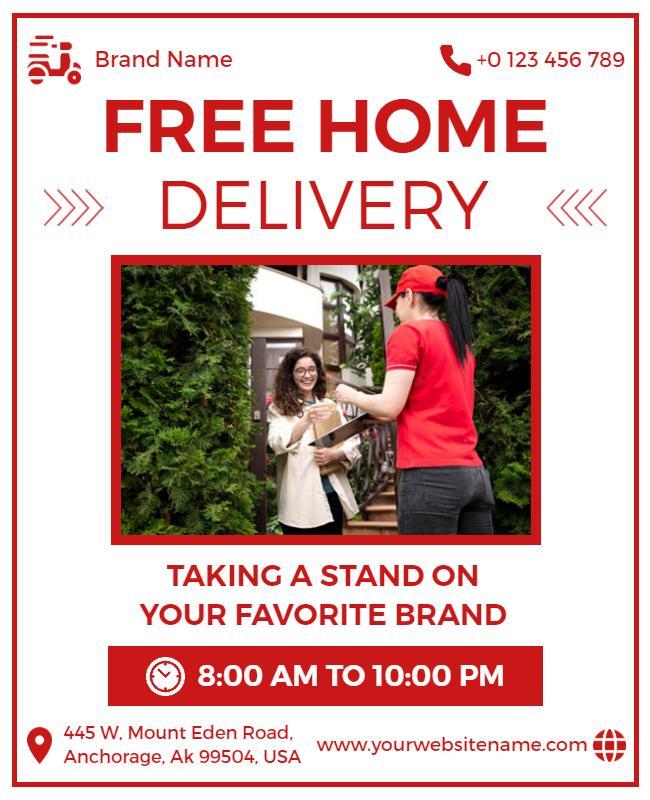 Free Home Delivery Service Announcement Flyer Template