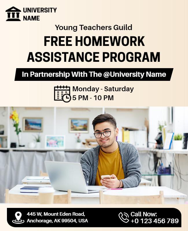 Free Homework Assistance Program Flyer Template