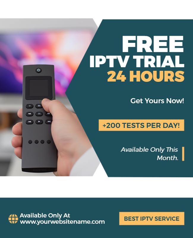Free IPTV Trial Offer Flyer Template