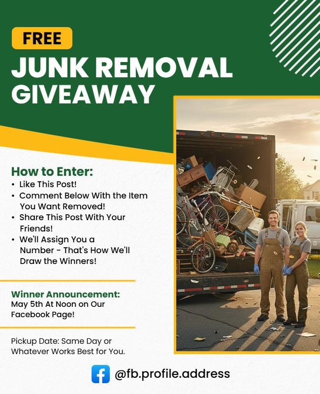 Free Junk Removal Giveaway Flyer Template