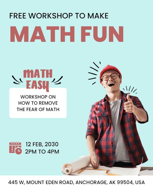 Free Math Workshop Promotion Flyer Template