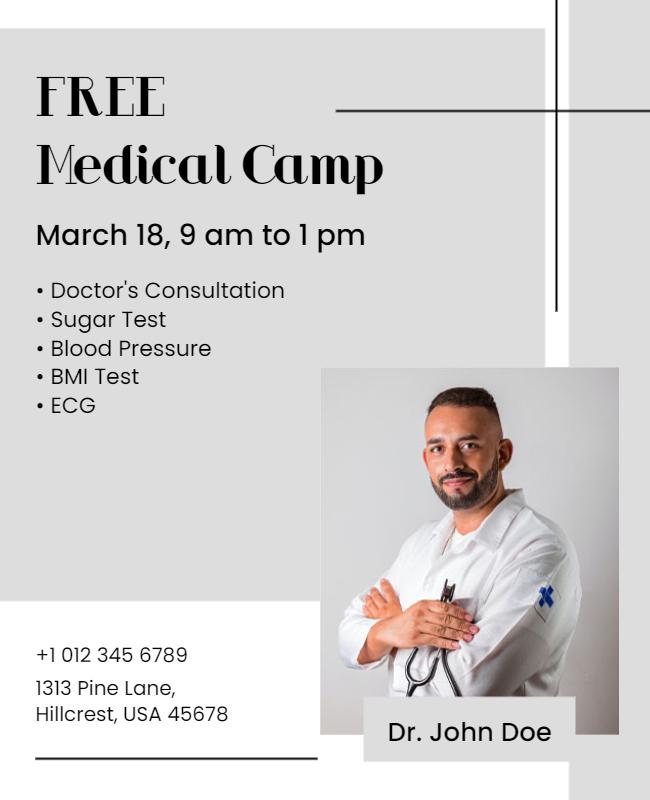 Free Medical Camp Consultation and Tests Flyer Template