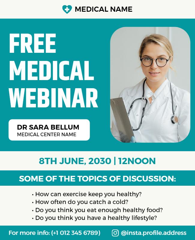 Free Medical Health Webinar Flyer Template