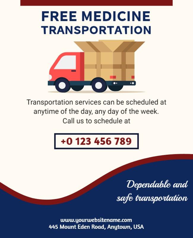 Free Medicine Transportation Services Flyer Template