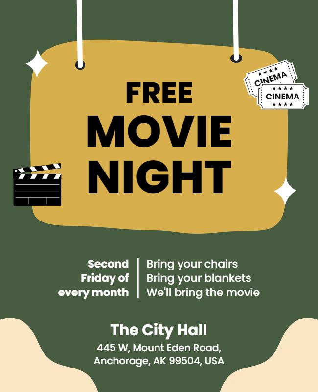 Free Movie Night Event Flyer Template