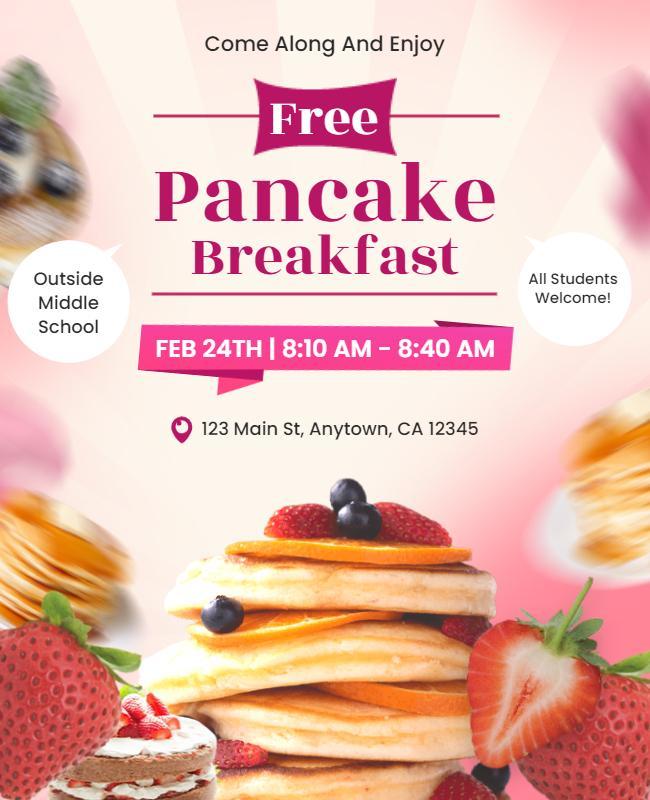 Free Pancake Breakfast Event Flyer Template