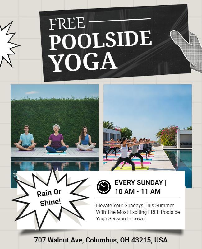Free Poolside Yoga Session Flyer Template