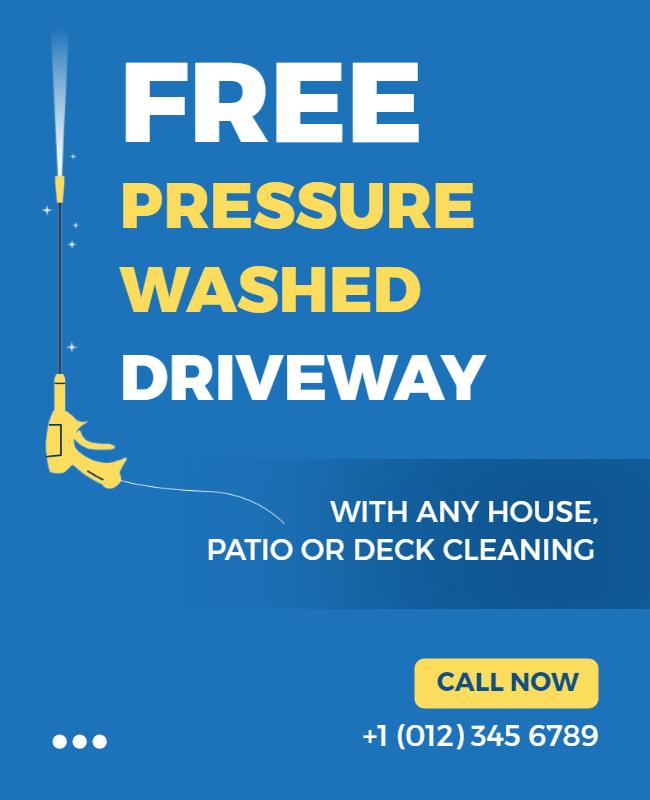 Free Pressure Washed Driveway Offer Flyer Template