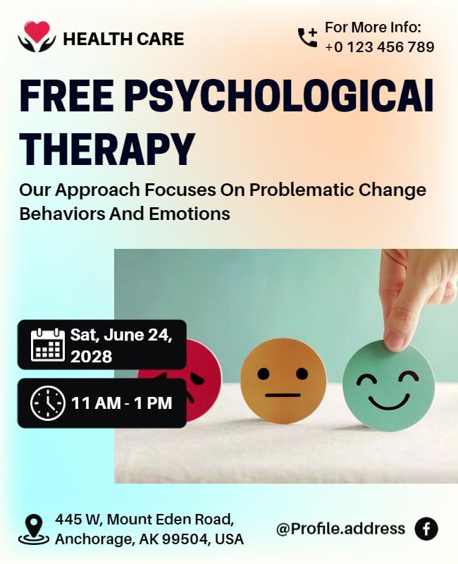 Free Psychological Therapy Awareness Flyer Template