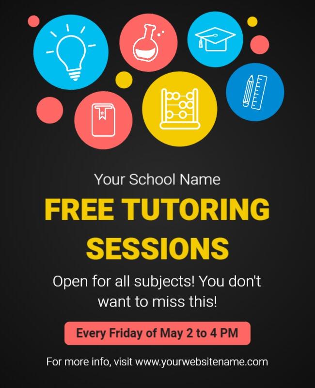 Free School Tutoring Sessions Flyer Template