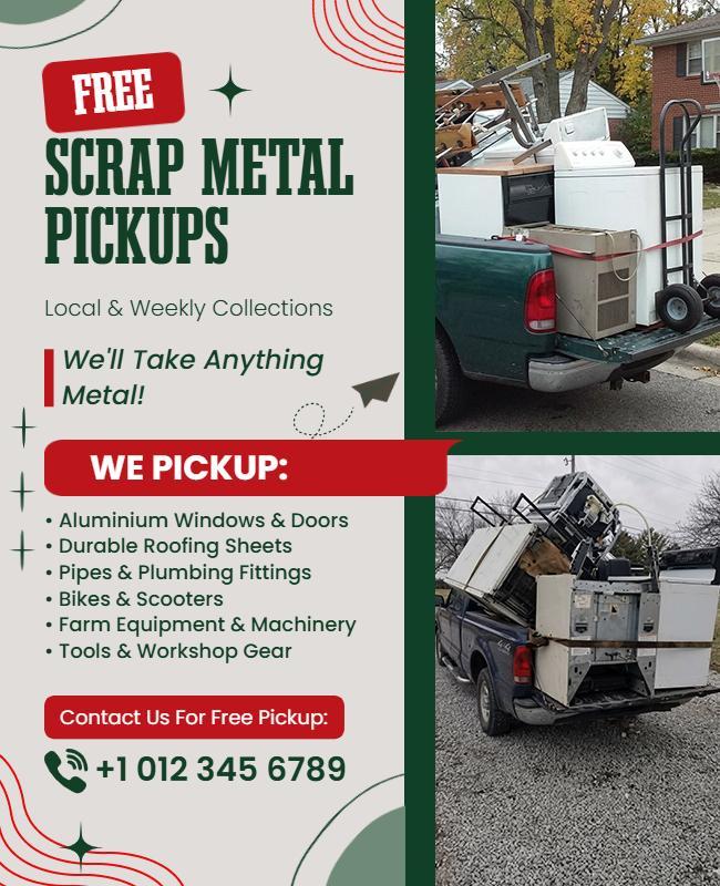 Free Scrap Metal Pickup Service Flyer Template