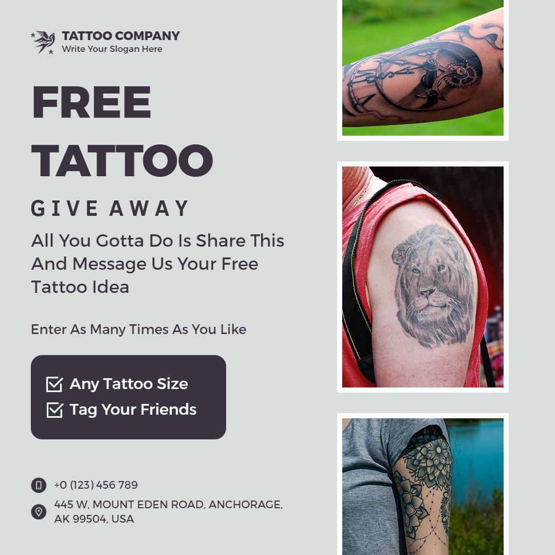 Free Tattoo Giveaway Promotion Instagram Flyer Template