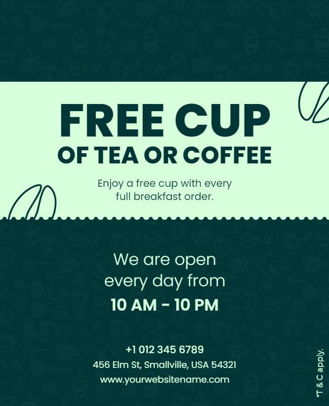 Free Tea or Coffee Offer Flyer Template