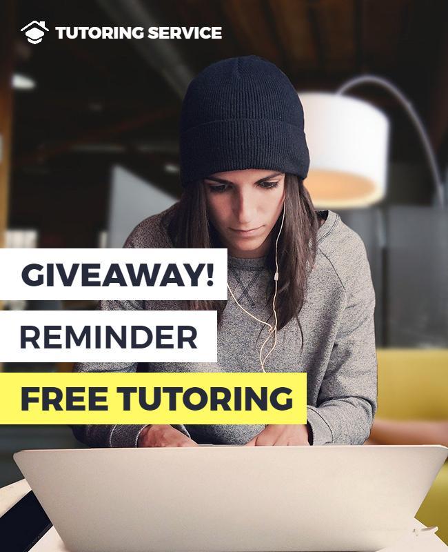 Free Tutoring Service Giveaway Flyer Template