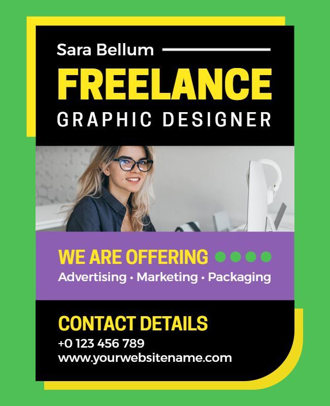 Freelance Graphic Designer Services Flyer Template