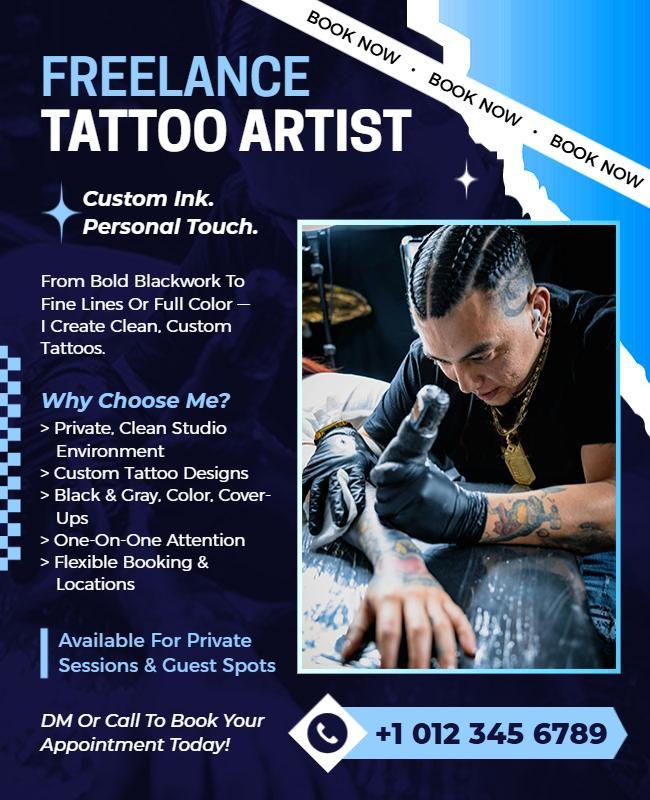 Freelance Tattoo Artist Promotion Flyer Template