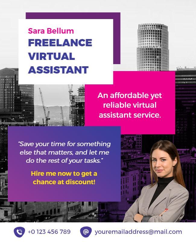 Freelance Virtual Assistant Service Flyer Template