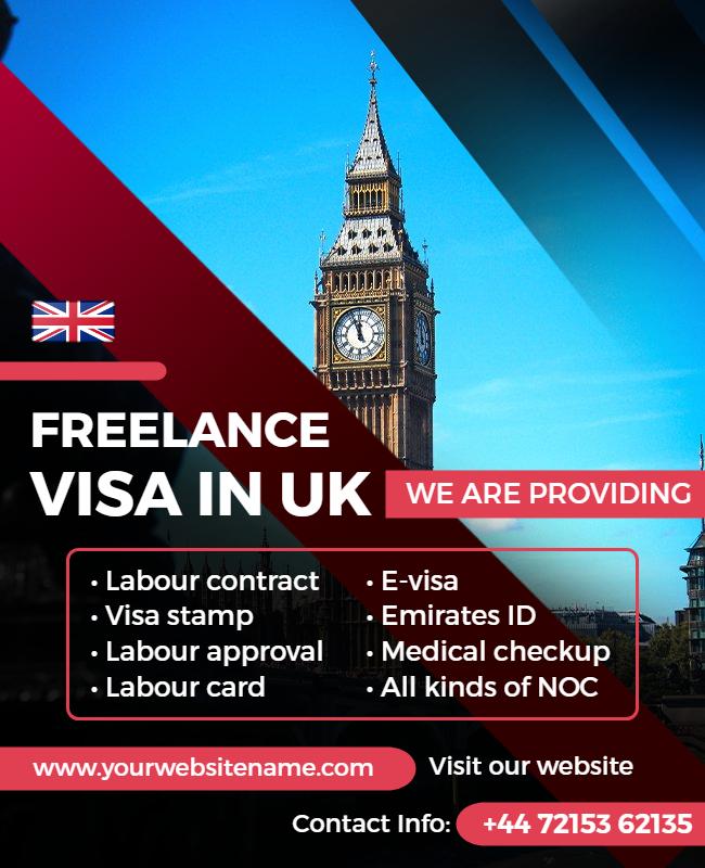 Freelance Visa Services in Uk Flyer Template