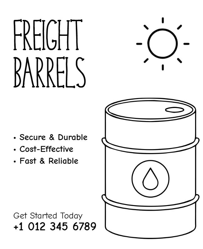 Freight Barrels Shipping Service Flyer Template