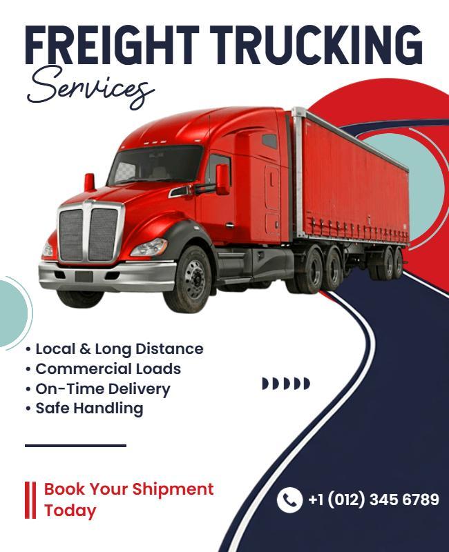 Freight Trucking Services Promotional Flyer Template