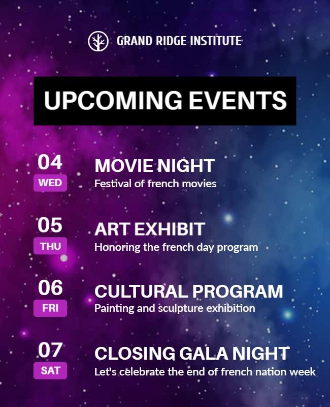 French Culture Week Events Flyer Template