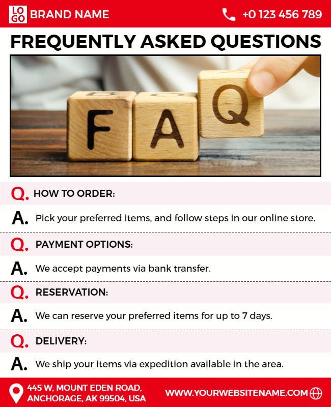 Frequently Asked Questions Informational Flyer Template