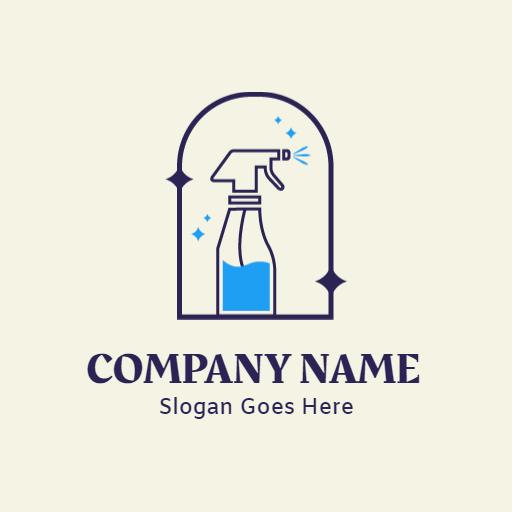 Fresh and Clean Design Featuring Spray Bottle Service Logo Template