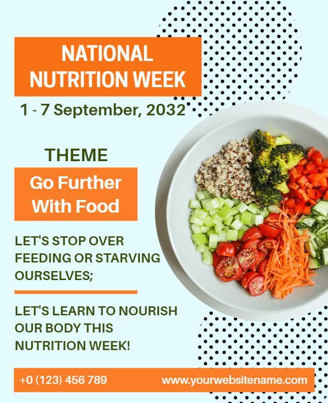 Fresh and Colorful Nutrition Awareness Week Poster Template