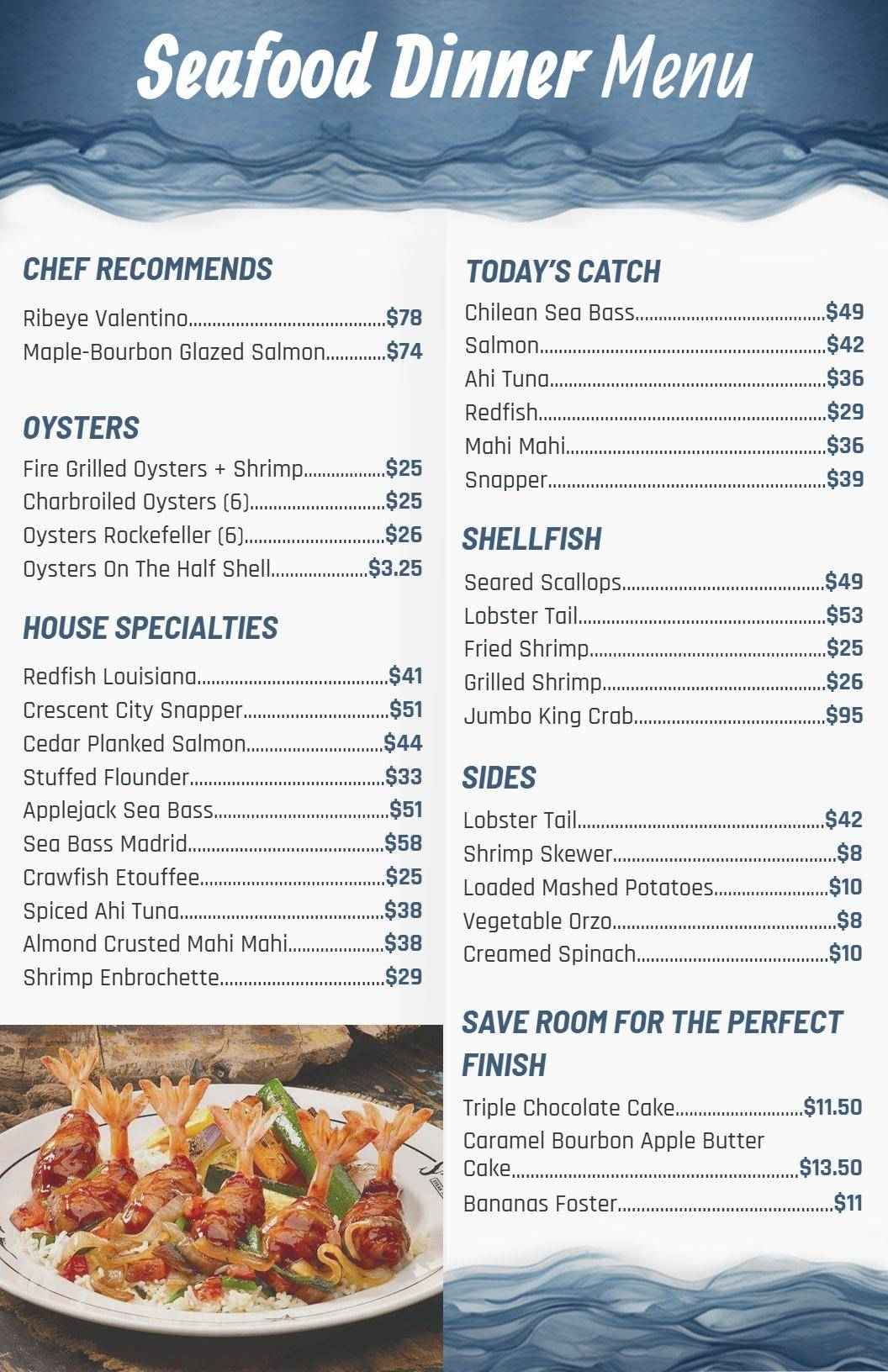 Fresh and Flavorful Seafood Dishes for Every Palate Seafood Menu Template