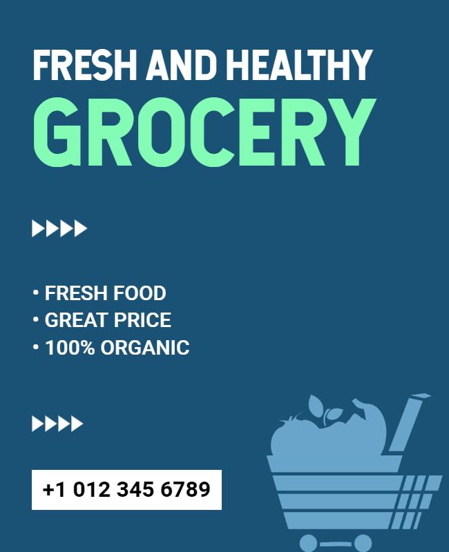 Fresh and Organic Grocery Store Promotion Flyer Template