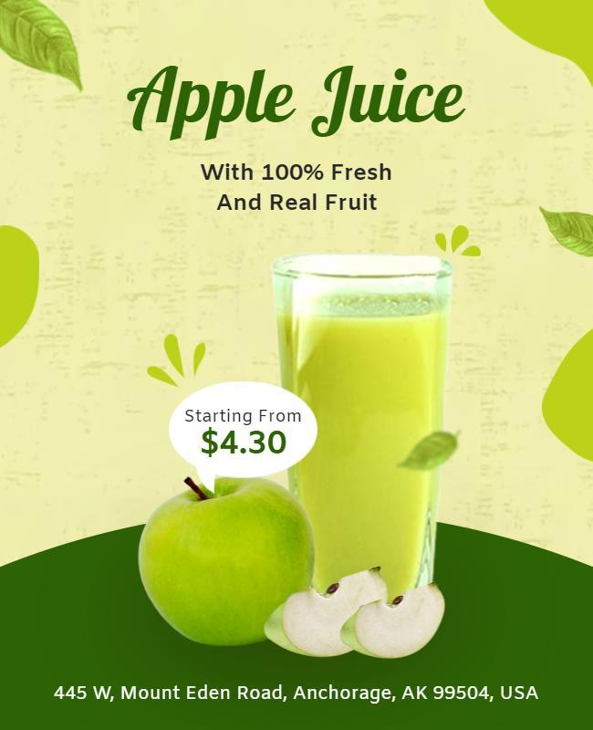 Fresh Apple Juice Promotion Flyer Template