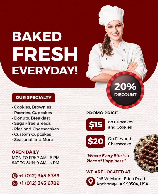 Fresh Bakery Promotion Discount Flyer Template