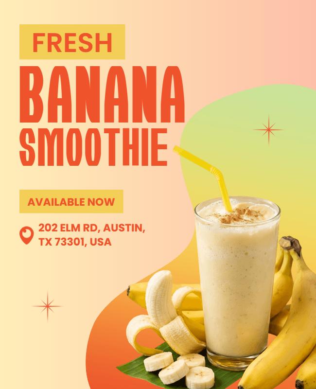 Fresh Banana Smoothie Promotion Flyer Template