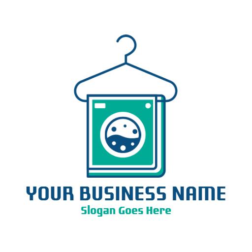 Fresh Blue and Green Laundry Services for Your Convenience Logo Template