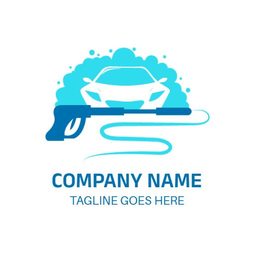 Fresh Blue Water Splash Highlighting Pressure Washing Services Logo Template