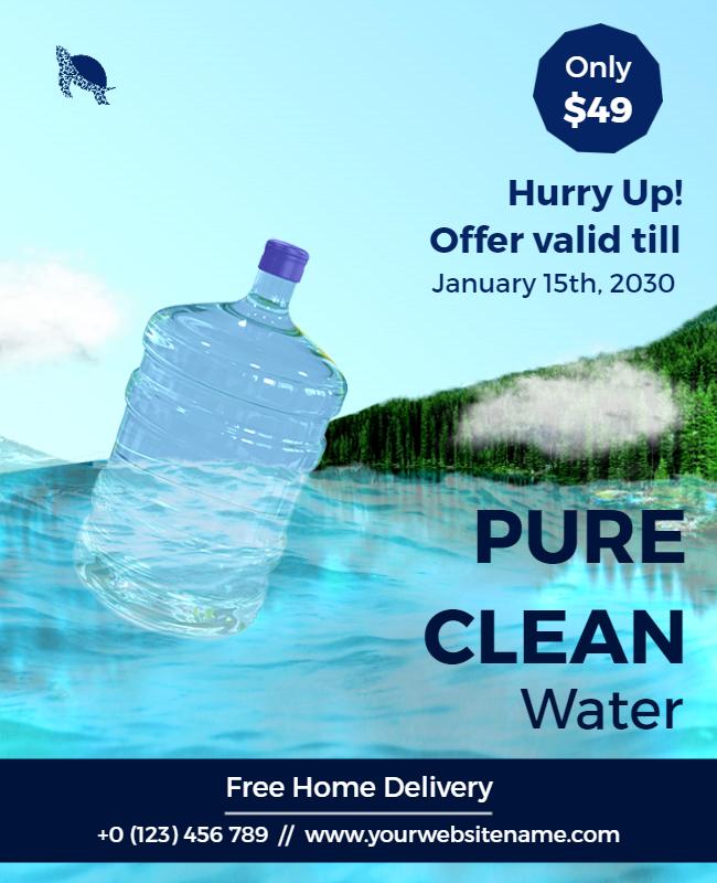 Fresh Bottled Water Promotion Flyer Template