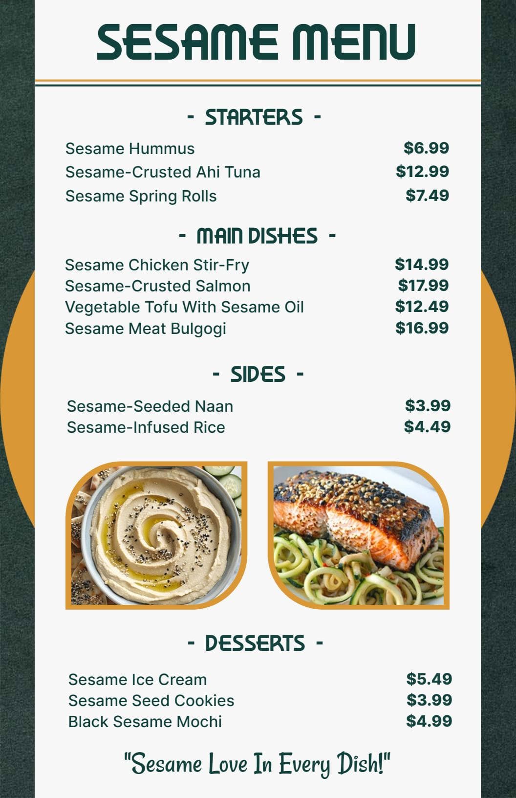 Fresh Catch of the Day with Flavorful Dishes Seafood Menu Template