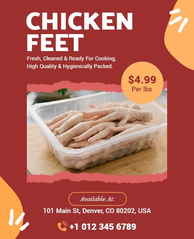 Fresh Chicken Feet Product Promotion Poster Template