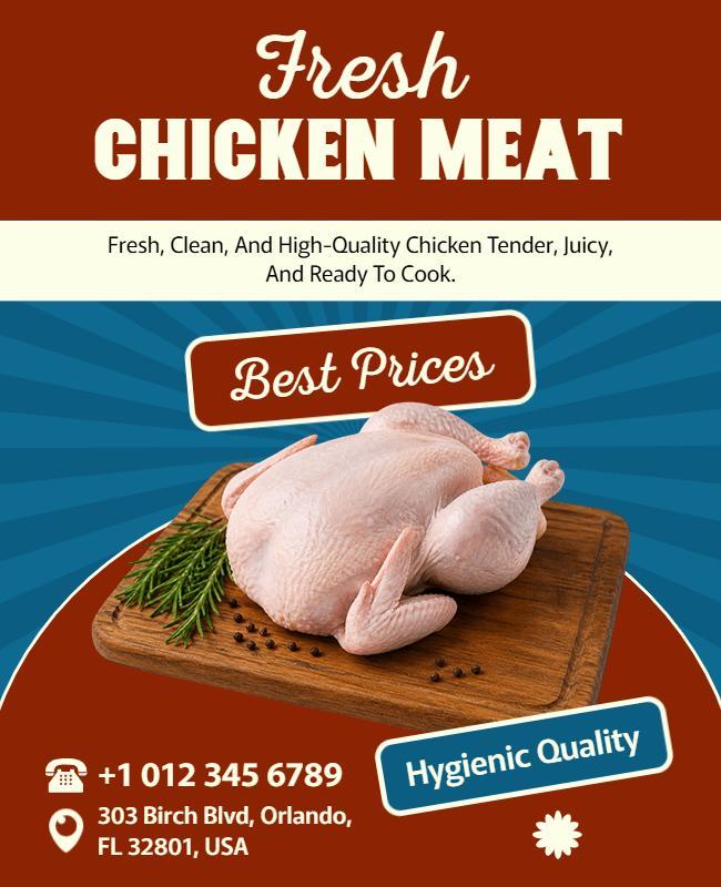 Fresh Chicken Meat Promotion Poster Template