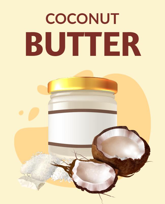 Fresh Creamy Coconut Butter Product Label Poster Template