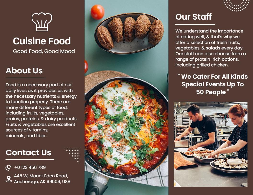 Fresh Cuisine Food Catering and Meal Preparation Brochure Template