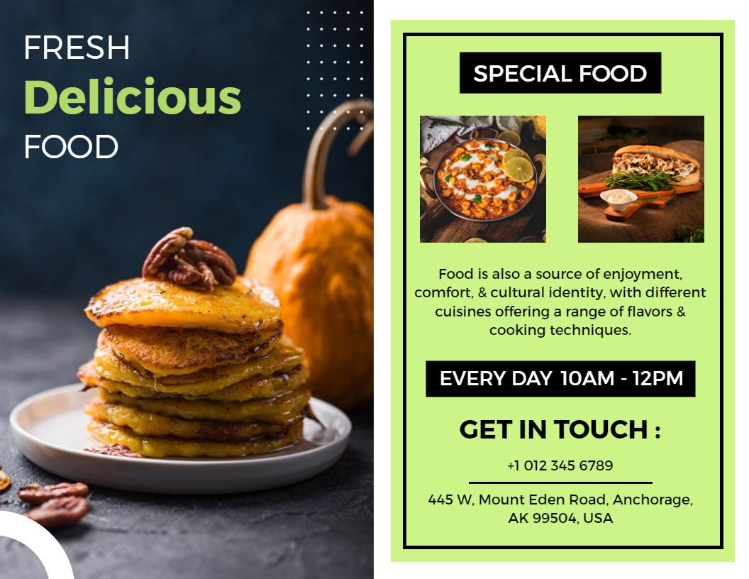 Fresh Delicious Special Food Menu Brochure Template