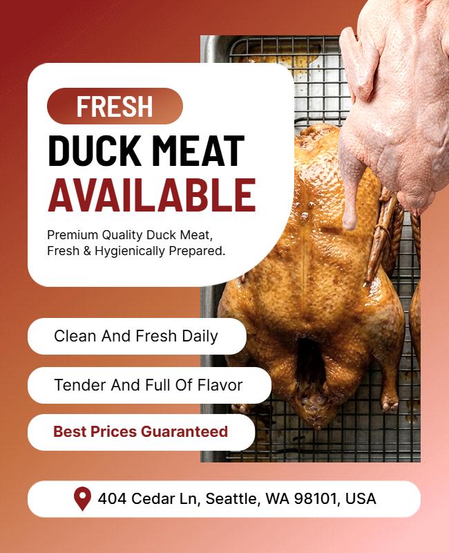 Fresh Duck Meat Availability Poster Template