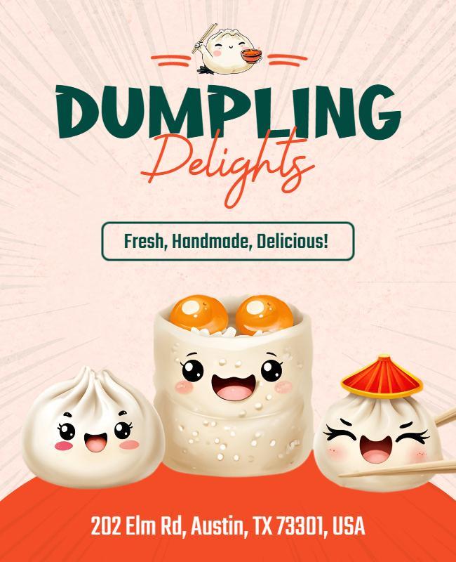 Fresh Dumplings Restaurant Advertisement Flyer Template