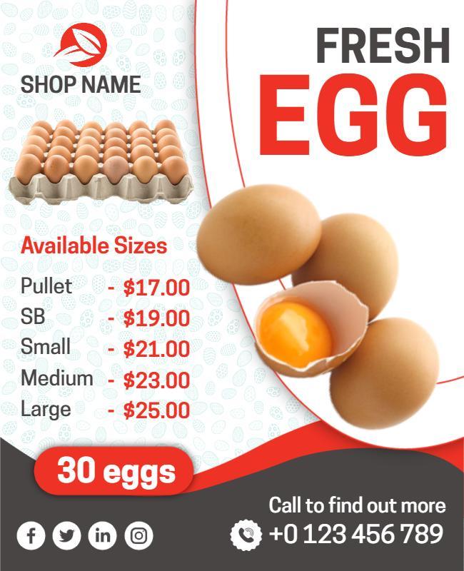 Fresh Egg Price List Flyer Template