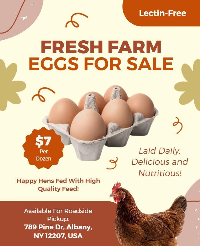 Fresh Farm Eggs Organic Sale Poster Template