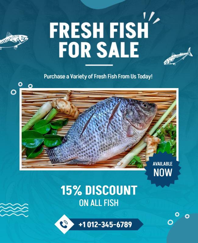 Fresh Fish Discount Sale Flyer Template