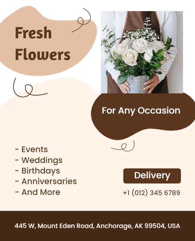 Fresh Flower Delivery Service Flyer Template